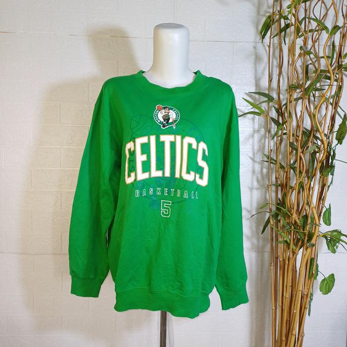 CREWNECK ADIDAS CELTICS BASKETBALL, SIZE L (SECOND BRANDED) HIJAU, CN0256