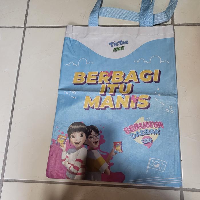 tas kain kantong belanja tote tic tac rice shopping bag