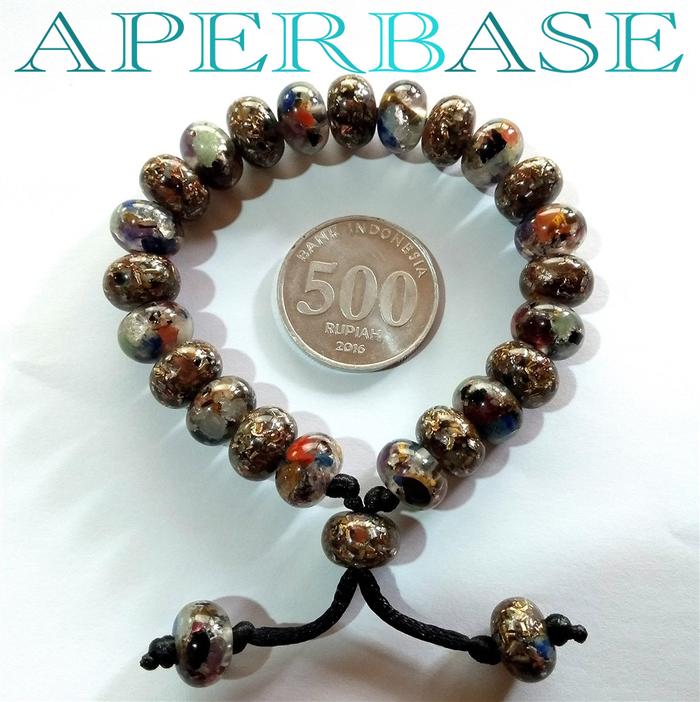GELANG BEAD ORGONITE 7 CHAKRA PLUS BLACK TOURMALINE