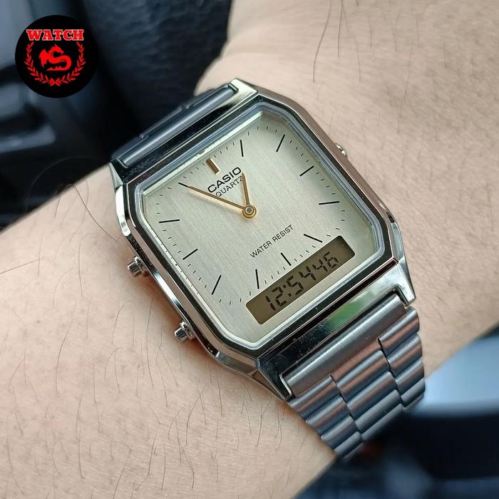 Jam Tangan Pria/Wanita Casio Vintage AQ-230GG-9A Full Sett Original