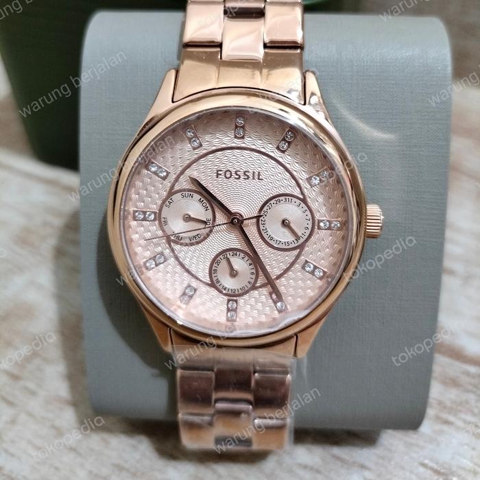 jam tangan fossil bq1561 jam branded jam original fossil, rosegold