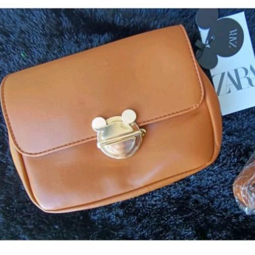 NEW Original ZARA Brown Mickey Sling Bag Tas Selempang Coklat