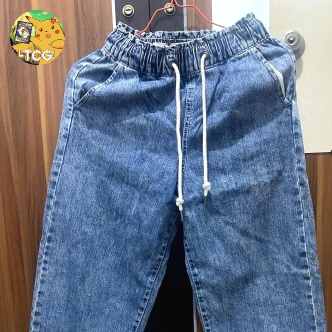 Bershka Hongkong Cargo Jeans Tali Blue Preloved