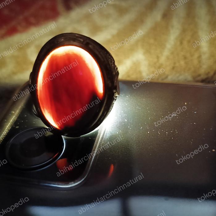 cincin batu akik fosil kelor lawasan tembus cahaya