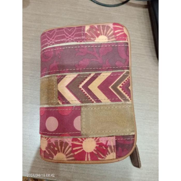 Preloved Dompet Kulit FOSSIL Vintage Multicolor Patchwork