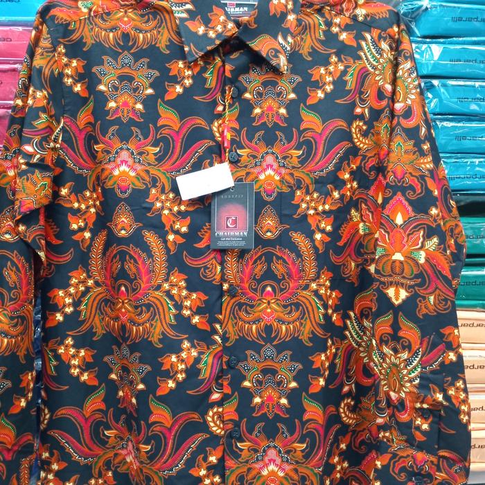 kemeja batik lengan panjang merah Chairman