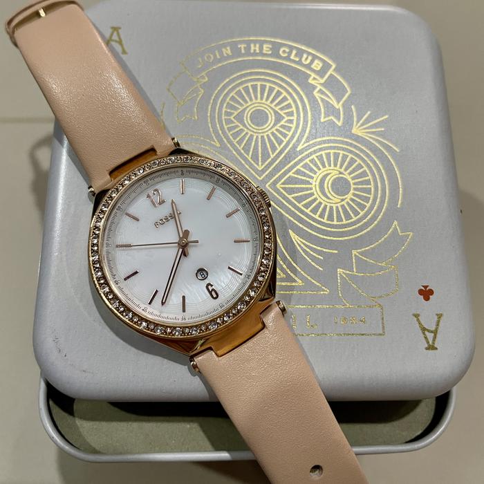 Preloved Original Fossil Women Watch Leather BQ 3840