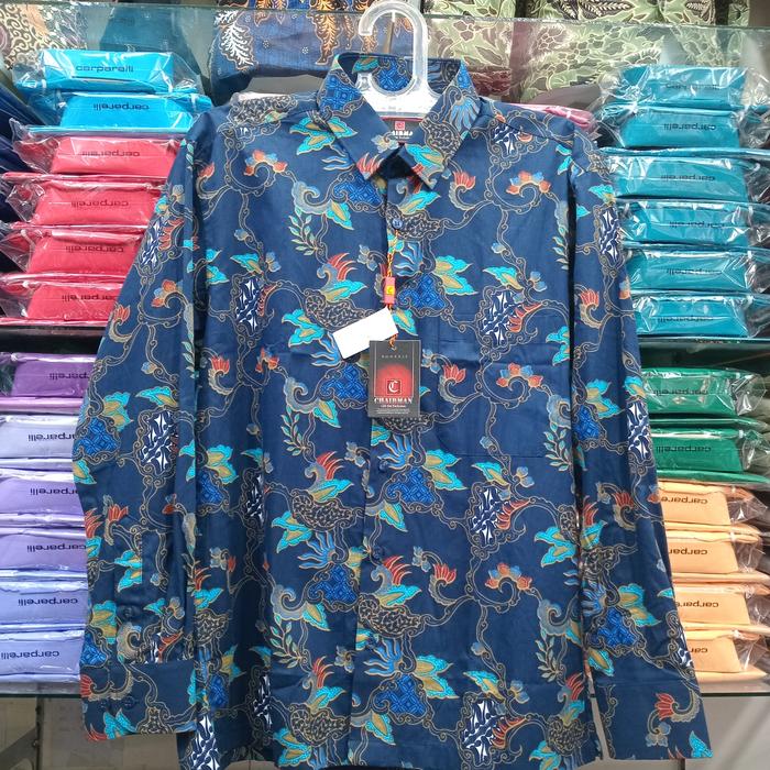 kemeja pria lengan panjang motif batik Chairman