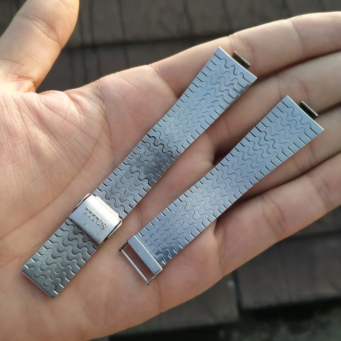 Rantai jam tangan titus ori tank tipis vintage jadul antik bracelet