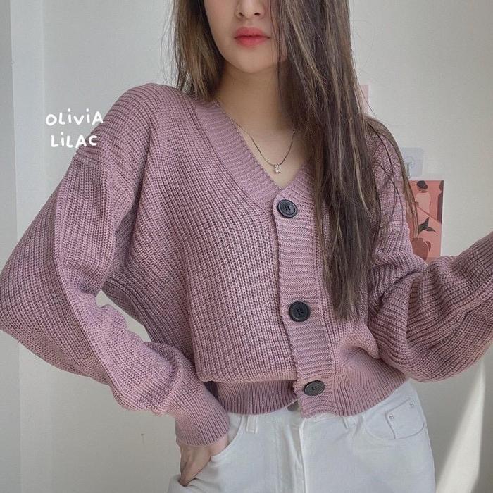 Malika Cardy / Cardy Rajut Wanita / Cardigan Rajut Tebal Kancing 3