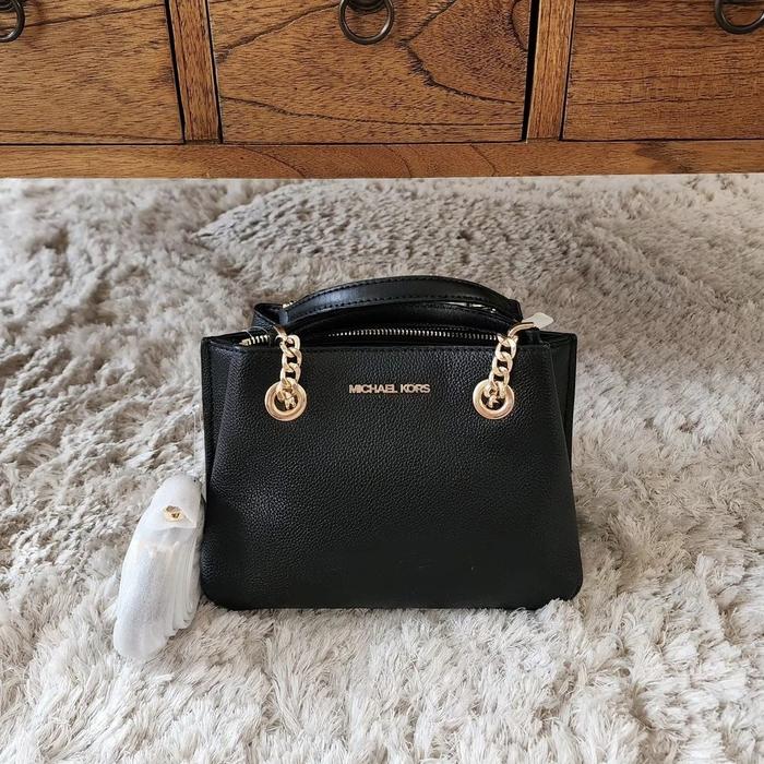 tas wanita mk teagen small messenger black ej