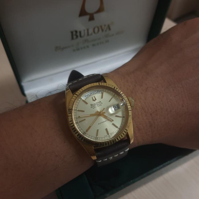 Jam Bulova President Automatic Vintage Swiss Longines Omega Mido Seiko