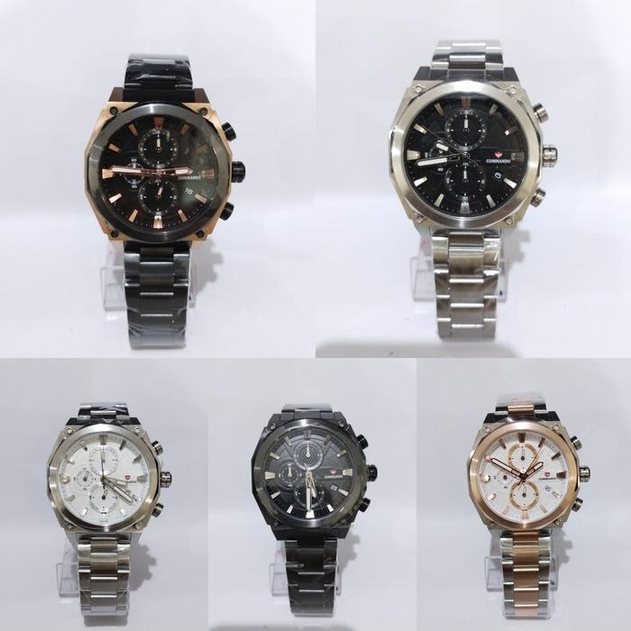 JAM TANGAN PRIA COMMANDO 7009 CHRONOGRAPH RANTAI ORIGINAL