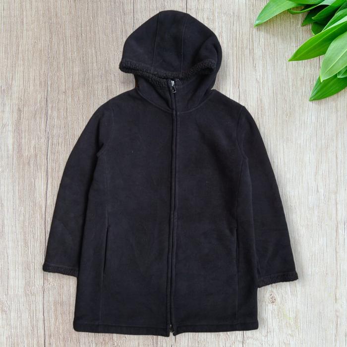 Jacket Coat Sherpa Casual Second Branded Uniqlo Black L - XL a1