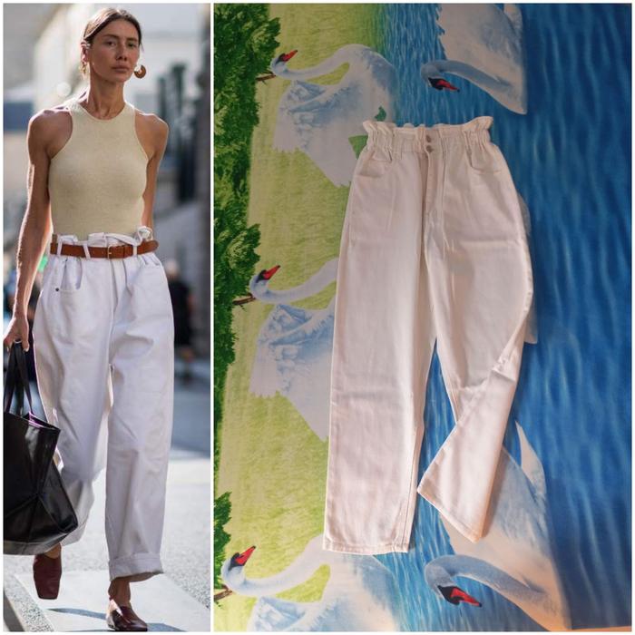 INGNI Paperbag Baggy Jeans (White Free Size)