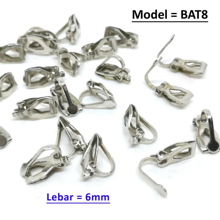 HARGA/12pasang, Bahan Anting Jepit Besi DIY Anting Jepit Hijab Craft Anting