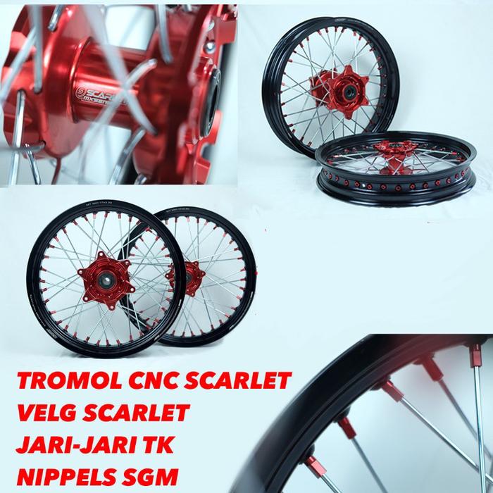 WHEELSET SUPERMOTO CRF/WR SCARLET NIPPELS KTM