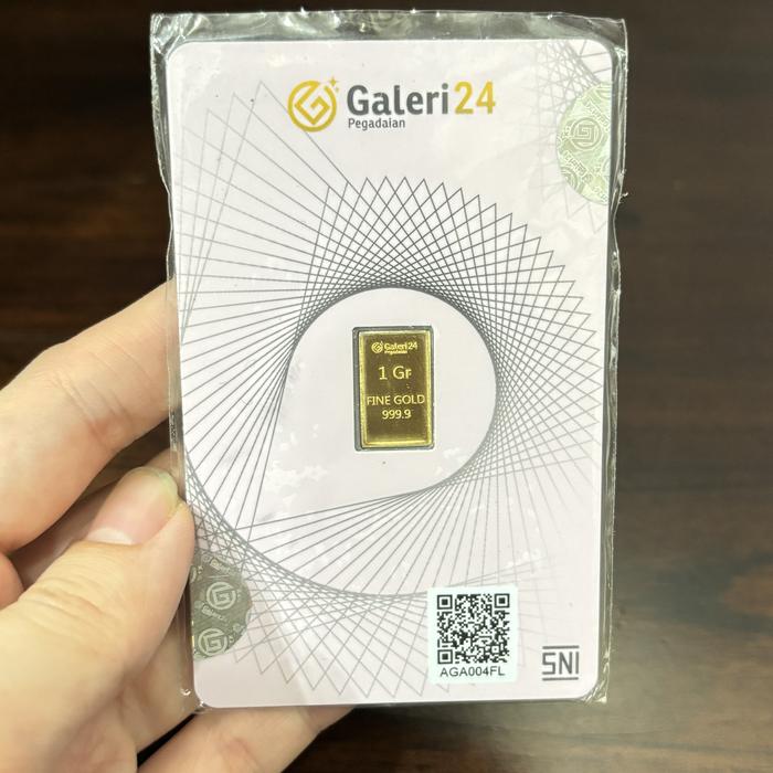 1 GRAM LM LOGAM MULIA EMAS GALERI 24 PEGADAIAN PRESS SNI SERTI CERTI