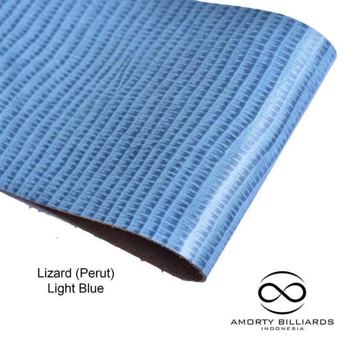 NEW Cowhide Leather Lizard Perut Light Blue