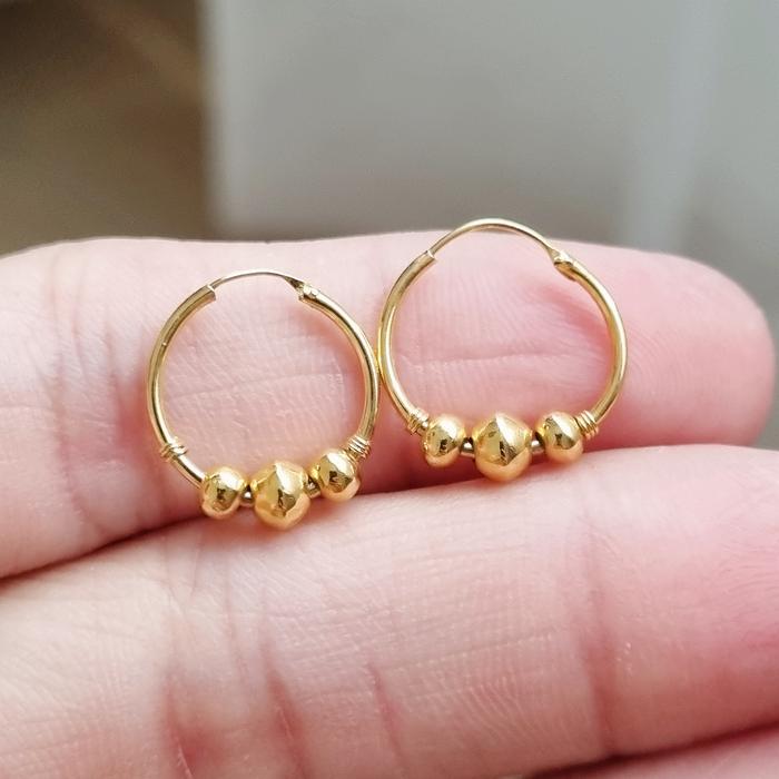 1.05 gr / 16K / 1.4 cm - Anting Emas Gipsy Anak Variasi Kadar 70% - PJ