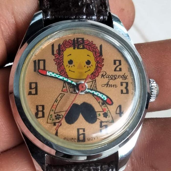 Raggedy Ann watch all original authentic kecuali strap am dim 34 Rare