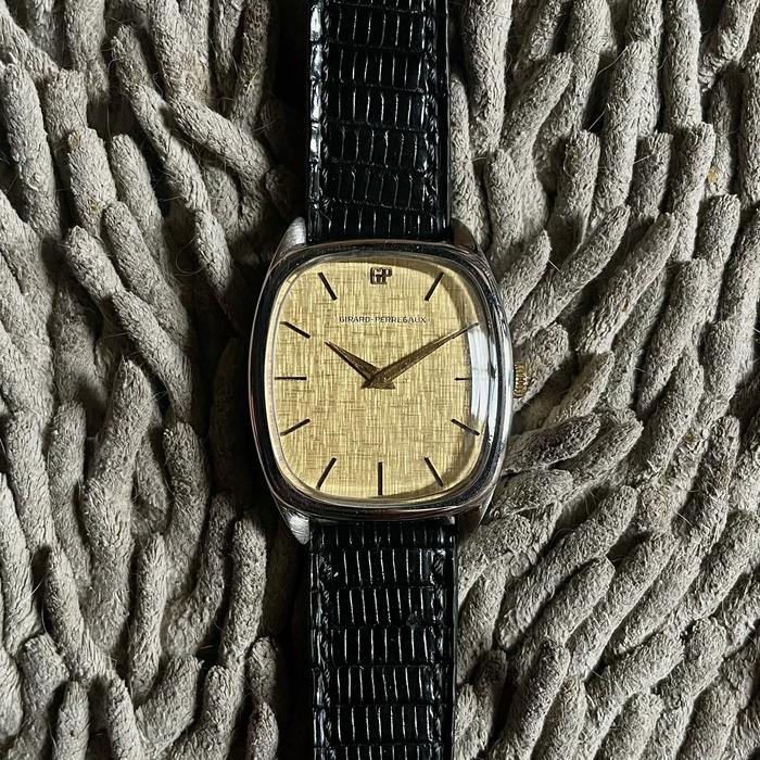 Jam Vintage Girard Perregaux Tank Linen Dial not OMEGA ORIS LONGINES