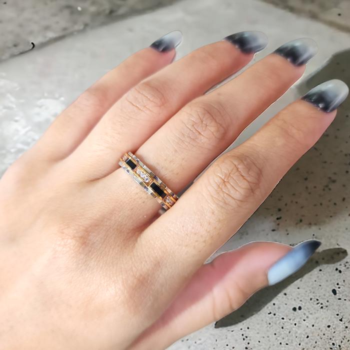 Cincin Amero Black Gorgeous Roxe R12 2,99gr 75% - Toko Mas Paris Cikini Permata
