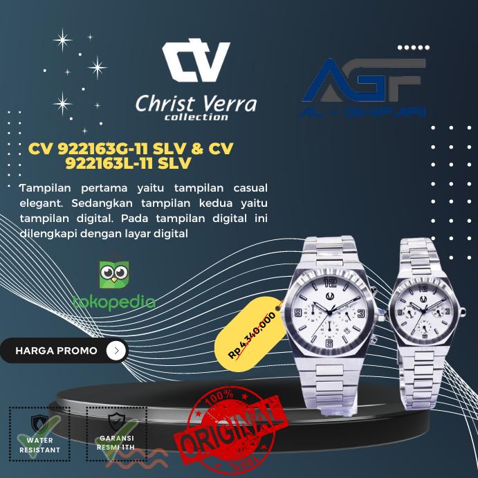 Jam tangan couple Christ Verra CV 922163G-11 SLV & CV 922163L-11 SLV original