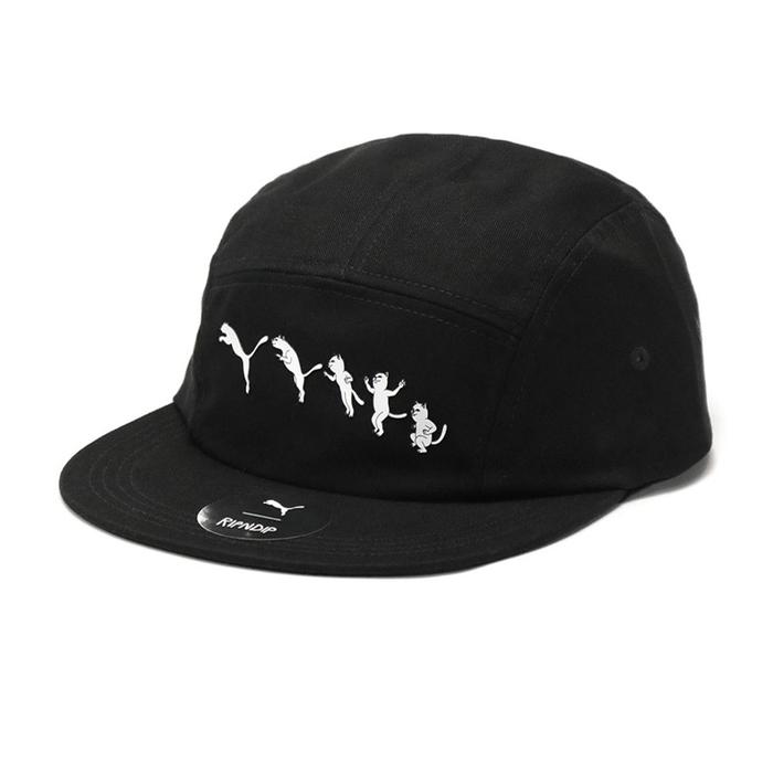 Topi Pu ma x RIPNDIP Five Panel Cap Hat Black ORIGINAL