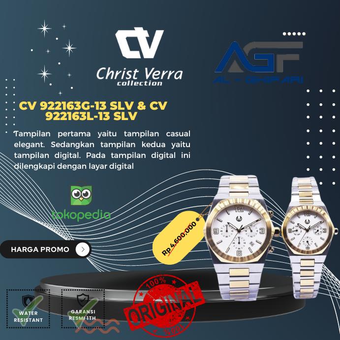 Jam tanganm couple Christ Verra CV 922163G-13 SLV & CV 922163L-13 SLV original