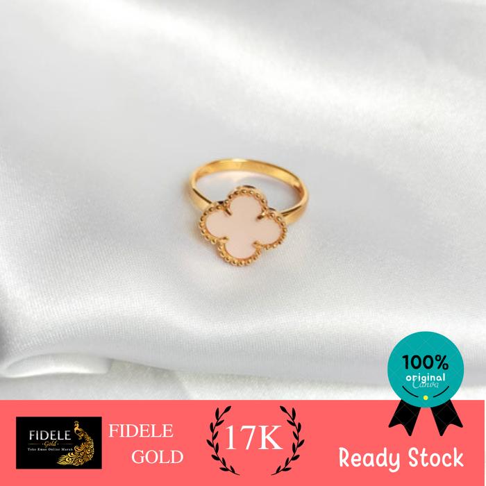 Cincin Vancleef Rose Gold 17k Cincin Spiral Pink kadar 750