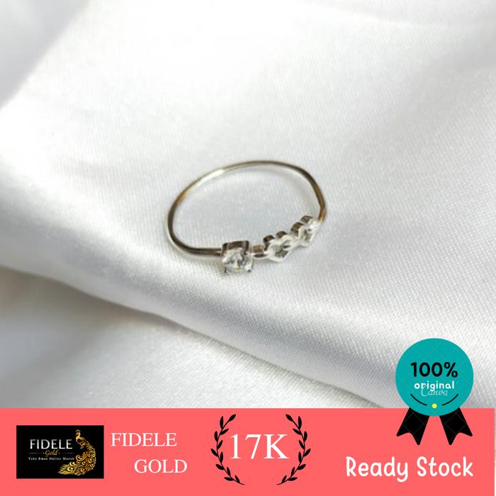 Cincin allura fashion simple polos emas putih 750 kadar tua 17k