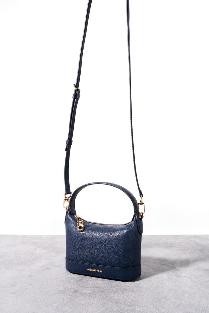 Wythe small crossbody bag pebbled leather Navy
