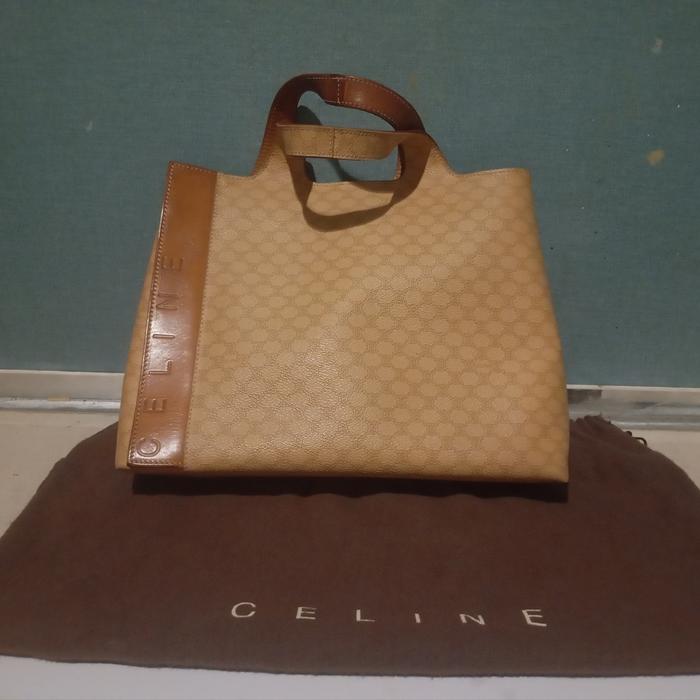 Vintage CELINE Macadam Beige Tote Bag Original