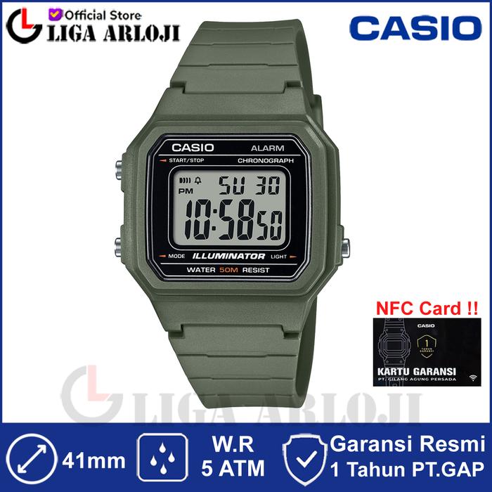 Casio W-217H-3AVDF Jam Tangan Pria Digital W-217H-3A Illuminator W217H