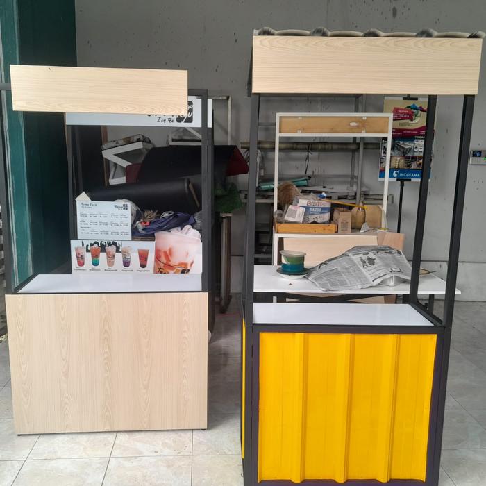 Booth lipat besi stall , besi holo motof kayu