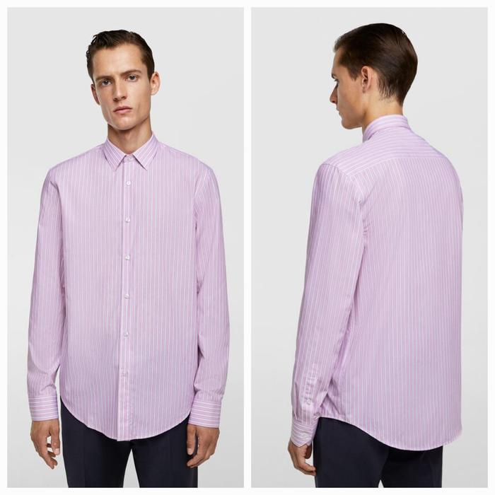 ZARA MAN KEMEJA STRIPE REGULER FIT BARU ASLI ORIGINAL