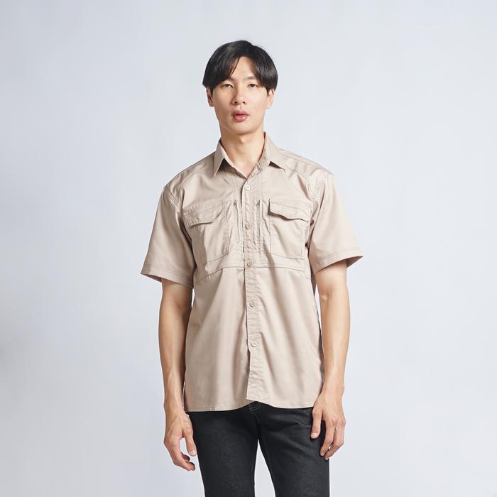 Baju Tactical Kemeja PDL Lengan Pendek Cream PDH Safari Seragam Kerja Pria ASN Taktikal Outdoor