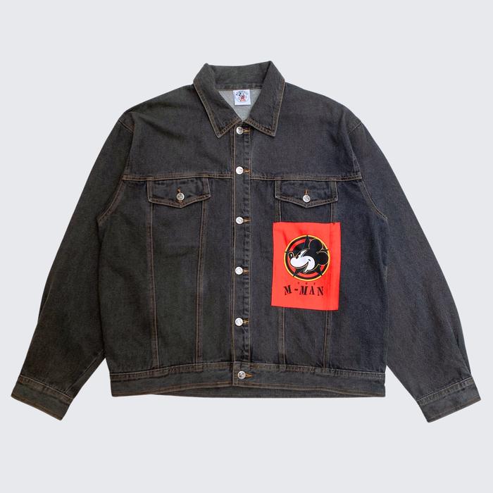 1990s Mickey Mouse Disney Mickey & Co Black Washed Denim Jacket - Unisex - L