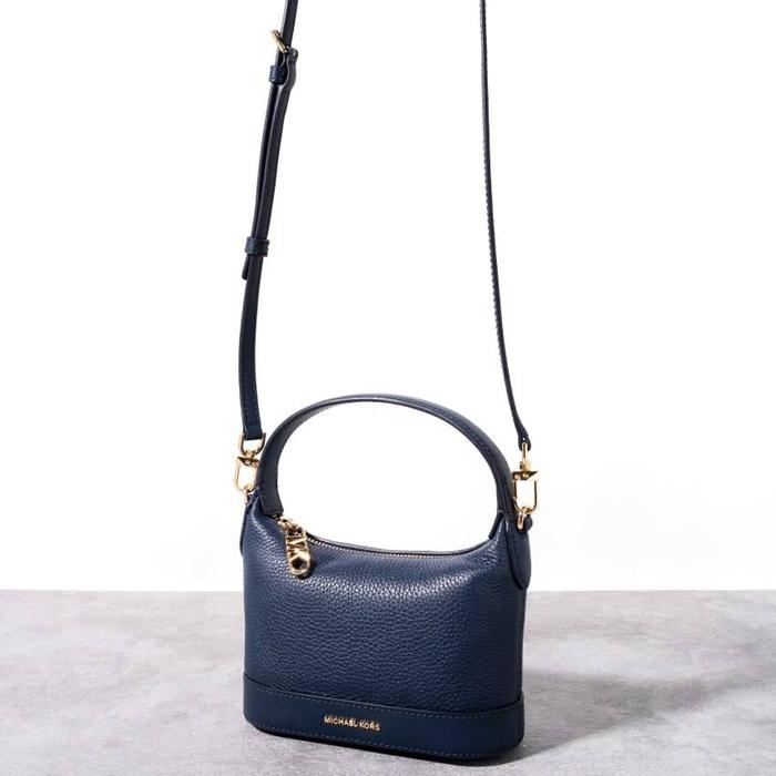 MICHAEL KORS Wythe small crossbody bag pebbled leather Navy