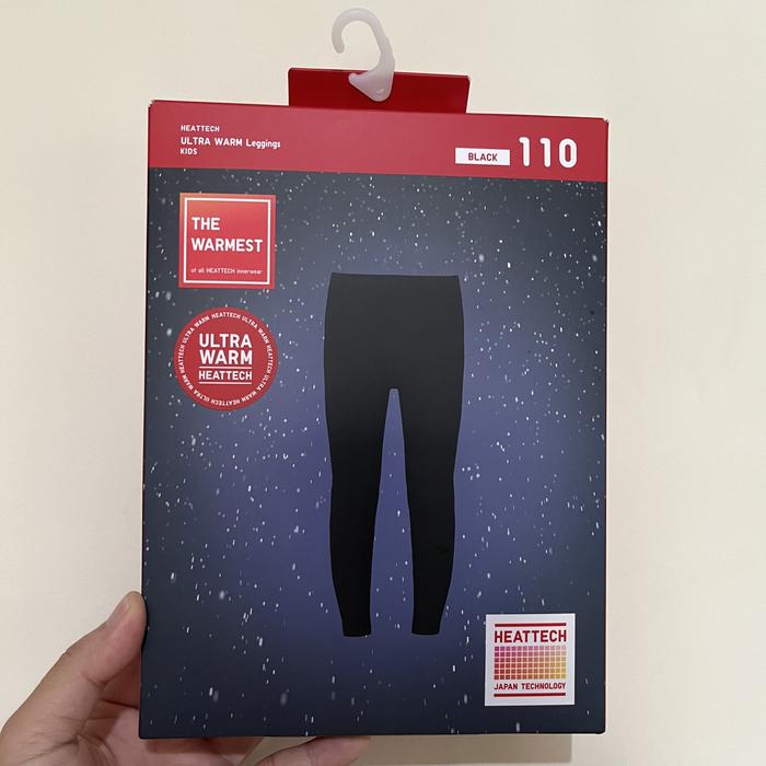 Uniqlo Ultra Warm Heattech Leggings Kids 110 Pants Celana Black Hitam