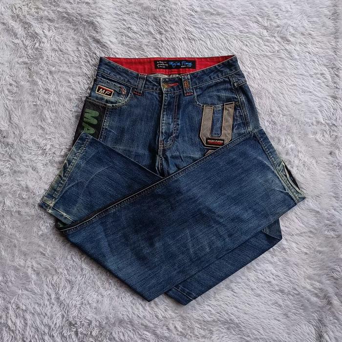 Celana panjang denim majah flavah y2k skateboard vintage