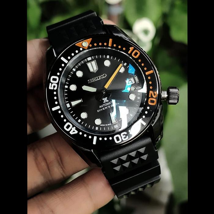 Seiko mod marine master black orange