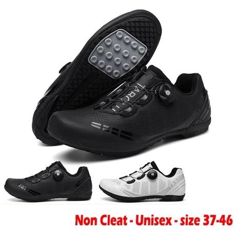 SEPATU SEPEDA TABOLU SHOES NON CLEAT FLAT ROADBIKE MTB SELI GRAVEL WHITE BLACK