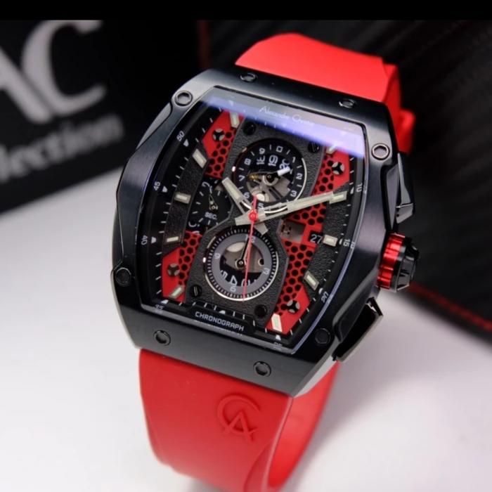 ALEXANDRE CHRISTIE AC 6608 BLACK RED AC6608 PRIA ORIGINAL,,RUBBER