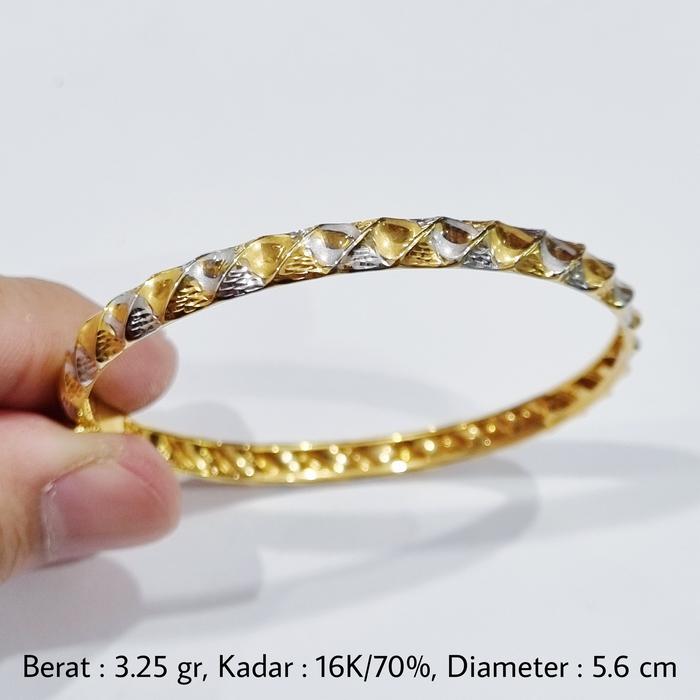 16K / 3.25 gr / 5.6 cm - Gelang Emas Bangle Bangkok Kadar 70% - PJ