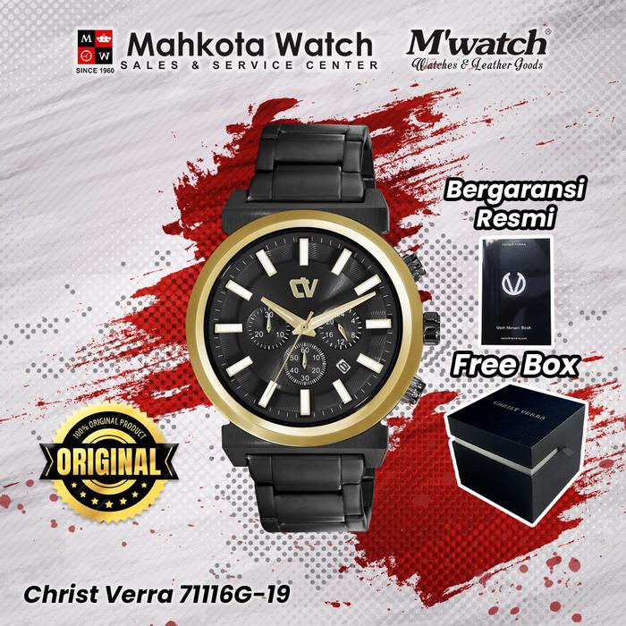 JAM TANGAN PRIA CHRIST VERRA 71116G-19BLK ORIGINAL