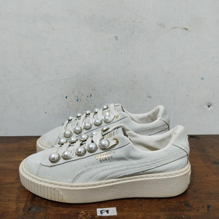 sepatu second ori puma suede platfoam bling size 36