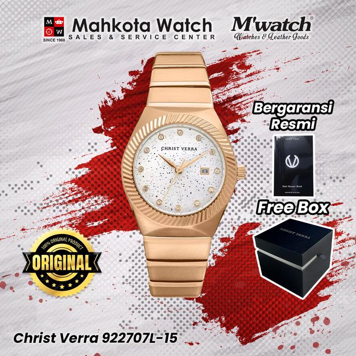 JAM TANGAN WANITA CHRIST VERRA 922707L 15SLV ORIGINAL