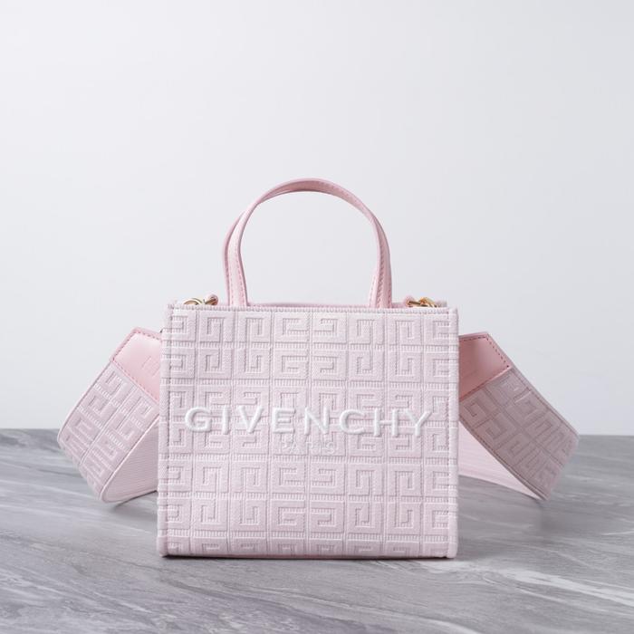GIVENCHY Mini Embroidered G Shopper Tote Bag in Tender Pink Canvas 4G